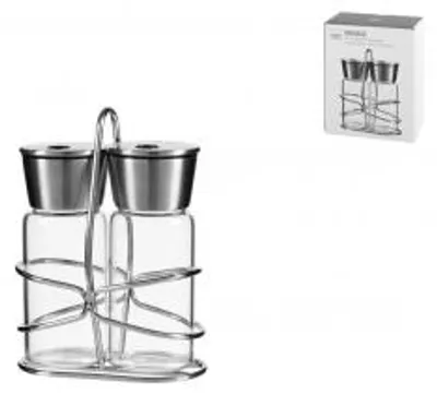 Immagine prodotto di H&H Set Spargisale E Spargipepe In Vetro E Acciaio Inox