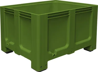 Produktbild von Palettenbox mit 4 Füßen, LxBxH 1200 x 1000 x 760 mm, grün