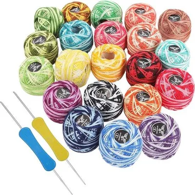 Produktbild von Buntes Häkelgarn-Set 42 Knäuel 2 Nadeln