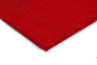 Produktbild von Baumwollstoff mit Stickerei, Farbe Rot Muster 2 (50 x 140 cm)