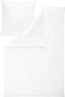 Produktbild von ESTELLA Atelier Uni-Satin Bettwäsche-Garnitur VALETTA Farbe weiss Größe 135x200 + 80x80 cm