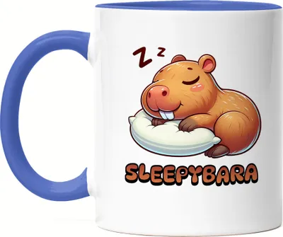Produktbild von Sleepybara Tasse blau Schlafen Capybara Wasserschwein Fans Schlafmütze Langschläfer
