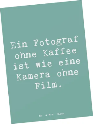 Produktbild von Mr. & Mrs. Panda Postkarte Spruch Fotograf Kaffee - Meeresbrise - Geschenk, Fotografen, Künstler, personalisierte Geschenke, Beruf, Ansichtskarte, handgefertigte, ohne