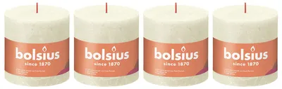 Image de lot de 4 bougies à tige - Hauteur 10 cm - Diamètre 10 cm - Rustique - Perle douce