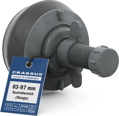 Obrázok produktu pre Rýchloupínací uzáver Crassus CSV 90 PVC (83–97 mm), 0,5 bar, dĺžka: 100 mm, EPDM/PVC, 1 ks.