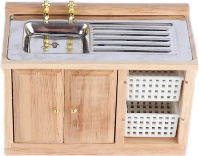 Obrázek produktu pro 1:12 mini dřevěné umyvadlo do domečku pro panenky, malý nádherný nábytek, koupelnové umyvadlo do domečku pro panenky, dekorace do kuchyně, barva dřeva
