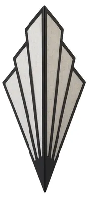 Fächer-Wandlampe E14, schwarz, Art Deco, 43 cm