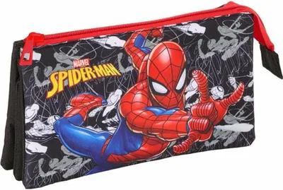 Immagine prodotto di Custodia tripla multiuso Spider-Man nero 22 x 12 x 3 cm