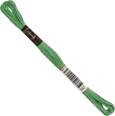 Obrázok produktu pre Prírodná priadza Anchor Sticktwist, 8 metrov, farba "siepe" (tmavozelená), materiál: bavlna, farba 243, 6 nití