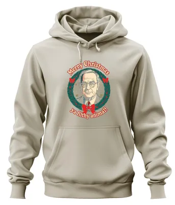 Produktbild von Merry Christmas ya filthy animal! Weihnachtskranz Retro Hoodie Kapuzenpullover, Natur, M