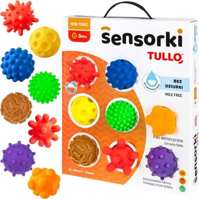 Zdjęcie produktu dla Piłki sensoryczne TULLO bez otworów. 8 sztuk.