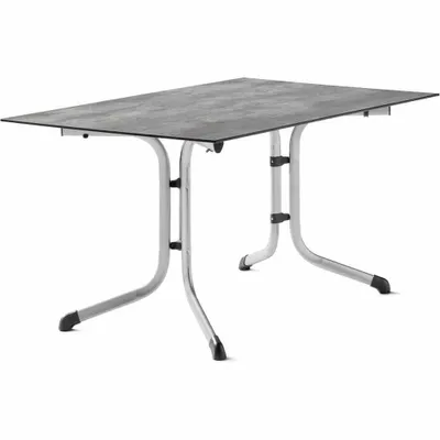 Produktbild von 5170-21 Klapptisch Polytec (HPL) 140x90 cm Stahlgestell graphit / Tischplatte Polytec (HPL) Beton hell