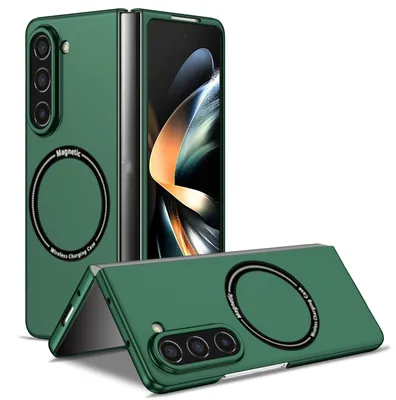 Immagine prodotto di Per Samsung Galaxy Z Fold6 5G Magnet Magsafe design pieghevole Custodia per telefono cellulare verde scuro