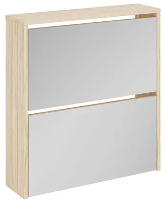 Image de Armoire à chaussures moderne avec miroir et compartiments rabattables