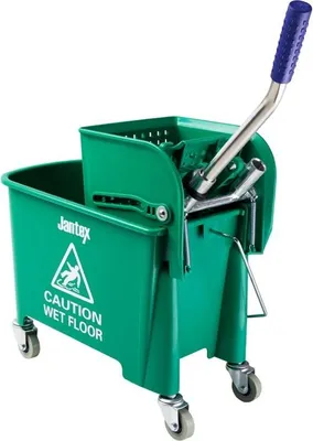 Zdjęcie produktu dla Wiadro do mopa Jantex z prasą do mopa, zielone, 20 l