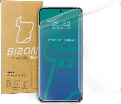 Produktbild von Bizon Glass Hydrogel Displayschutzfolie für Pixel 8, 2 Stück