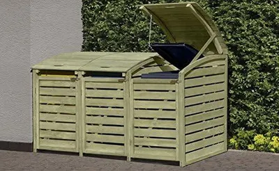 Produktbild von Mülltonnenabtrennung/Mülltonnenbox für 3 Tonnen 240L aus KDI Holz
