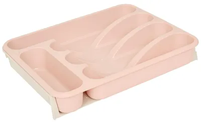 Produktbild von 5five Simply Smart | Besteckeinsatz - Organizer - Schubladeneinsatz ausziehbar - rosa - 49 x 34 cm - aus Kunststoff - Besteckkasten - für Schubladen
