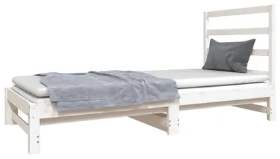 Imagen del producto de Sofá cama extraíble sin colchón blanco 2x(90x190) cm