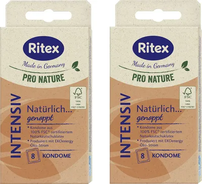 Produktbild von 16x Ritex Pro Nature Intensiv Kondome mit Noppen & Rillen - Standardgröße