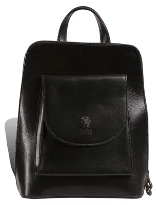 Productafbeelding van Toscanto dames rugzak, leren rugzak, zwart, model D2ORT105RS1