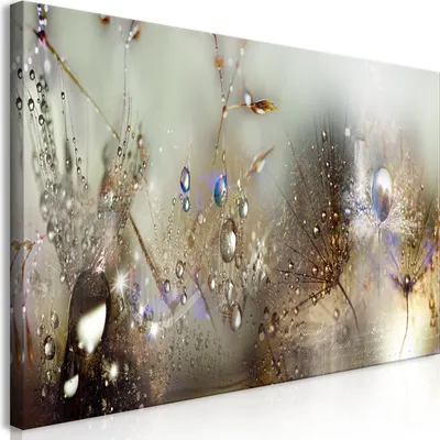 Produktbild von Wandbild Mega XXXL Pusteblume 250x125 cm Einteiliger XXL-Format Kunstdruck zur Selbstmontage Leinwandbilder moderne Bilder DIY Wanddekoration Wohnung Deko Blumen Natur grau b-C-0169-ak-g