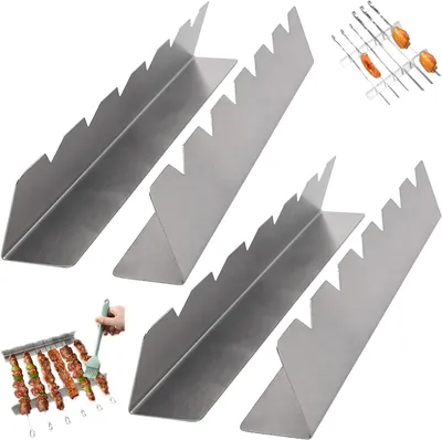 Produktbild von Grillspießgestell 4 Stücke, für 6 Spieße, 30 x 4.5 x 3 cm, Edelstahl, für Gasgrill