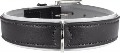 Produktbild von Hunter Halsband Canadian Elk 30 nickel Elchleder d-grau/Elchleder grau, 21-25 cm
