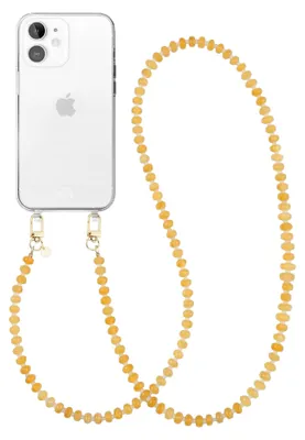 Produktbild von Dusty Yellow (Lange Handykette) Transparant Cord Hülle - Kompatibel mit iPhone 11