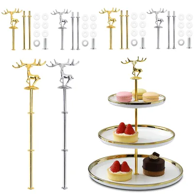 Etagèrestangen-Set, 6 Stück, 2-3 Ebenen, Metall, für Tortenständer