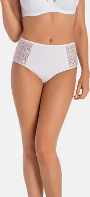 Produktbild von Teyli Hohe Taille Baumwollslip mit floraler Spitze Eco Exclusive Female 1109 weiß L