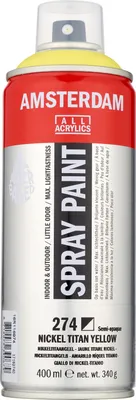 Produktbild von Amsterdam Sprühfarbe Spraydose hochpigmentiert 400 ml Nickeltitangelb 274