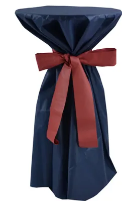 Produktbild von Sensalux Stehtischüberwurf: Blau, Schleifenband: Bordeaux