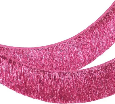 Produktbild von Metallische Girlanden - Feiertagsdekoration - Breite Metallfolie - 2 Meter Länge - Rosa