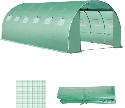 Produktbild von Gewächshausfolie 6x3x2m, wasserdicht Gartenfolie mit UV Schutz, Folie aus PE, Abdeckplane für Gartenarbeit Treibhaus, Tunnelfolie für Außenbereich