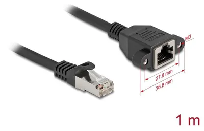 Zdjęcie produktu dla DeLOCK 90775, 1 m, Cat6a, S/FTP (S-STP), RJ-45, RJ-45, Czarny