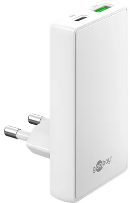 Produktbild von goobay USB-C/A PD GaN 90° Dual-Schnelladegerät, Ladegerät, (65 Watt)