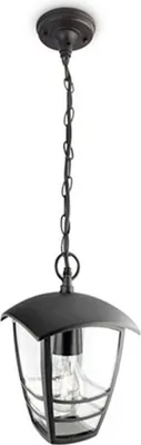 Productafbeelding van Philips myGarden Plafondlamp Creek, 60W E27, exclusief lamp, Buitenverlichting, Zwart, Metaal, IP44, Geschikt voor terras, tuin, Beschermingsklasse II