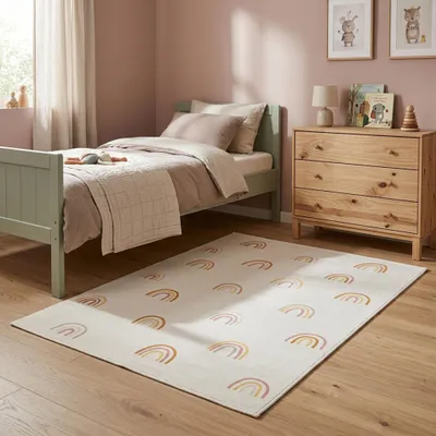 Zdjęcie produktu dla Volero - Dywan dziecięcy nadający się do prania - Evi Rainbow Kolorowy - 160x230 cm