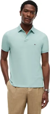 Image de Polo manches courtes Tommy Hilfiger pour hommes, coupe classique, couleur vert (vert menthe), taille X