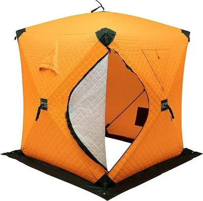 Obrázek produktu pro Rybářský stan pro 2 muže, tkanina Oxford, 145 x 145 x 165 cm, termální stan pro rybaření pod ledem, oranžový
