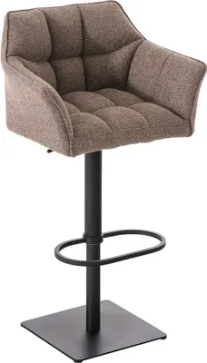 Produktbild von 2er Set Barhocker HLO-CP1 Stoff schwarz  terrabraun