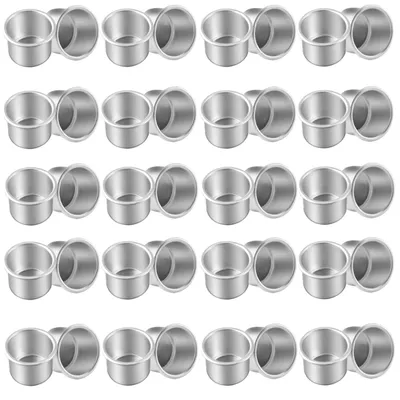 36 Metall-Teelichthalter, silber, Ø 22,2 mm, Höhe 18 mm