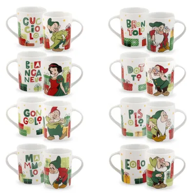 12er-Set Disney Weihnachtsbecher, Porzellan, 340 ml