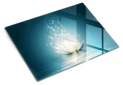 Produktbild von Glas Schneidebrett - 40x30 cm - Küchenbrett - Hartglas - Arbeitsplattenschutz - Servierbrett - Hitzebeständig - Basaltsteine