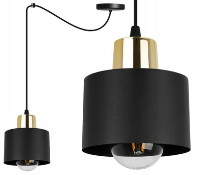 Produktbild von Moderne LED Pendelleuchte Schwarz mit Lampenschirm – Stilvolle Hängelampe / Deckenleuchte für Esszimmer und Wohnzimmer