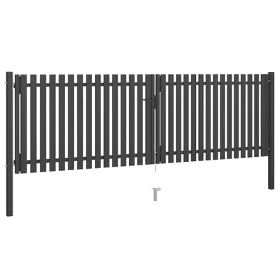Image de Portail de jardin en acier 4x1,5 m Anthracite