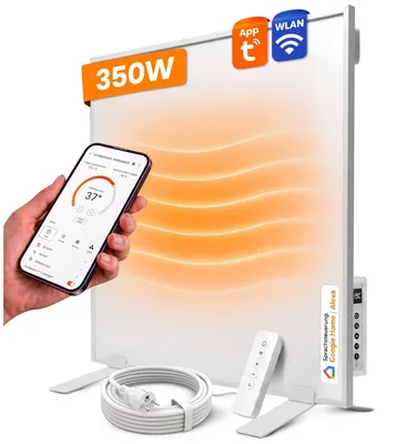 Produktbild von Dalsys Infrarotheizung 350W - Infrarot Wandheizung für 4-7qm - Infrarotheizung mit Thermostat - WiFi, App-Steuerung & Smarthome-Integration - Weiß