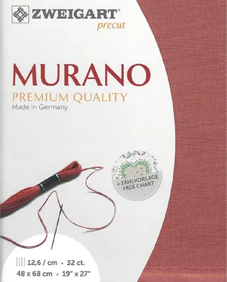 Obrázek produktu pro MURANO Zweigart Předstřižená tkanina rovnoměrné vazby 32 ct. Barva 3984 terakota 4030, vyšívací tkanina 48x68 cm