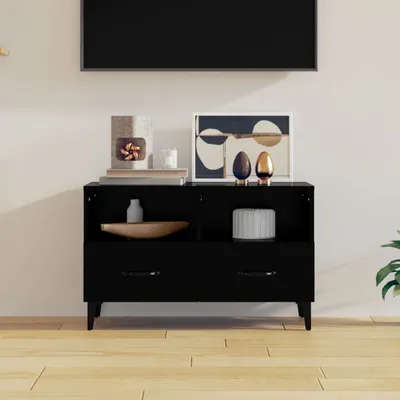 Produktbild von TV-Schrank - TV-Lowboard - Schwarz 80x36x50 cm Holzwerkstoff - TV-Regal CC27621